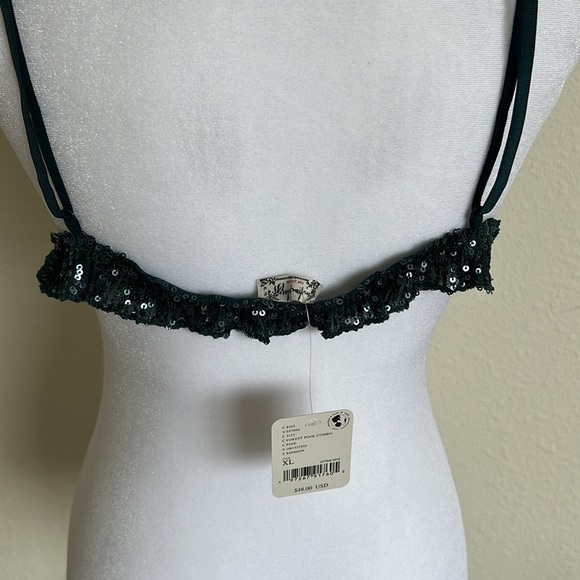 NWT Free People Intimately forest pool combo Sequin Lace Bralette - Picture 13 of 13